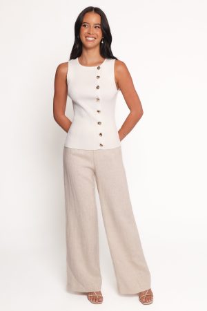 Lysa Knit Vest Top – White