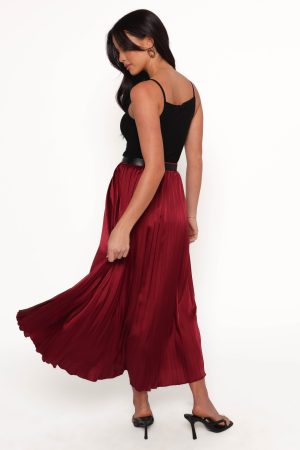 Lysandra Maxi Skirt – Burgundy