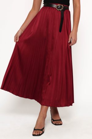Lysandra Maxi Skirt – Burgundy