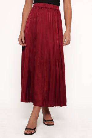 Lysandra Maxi Skirt – Burgundy