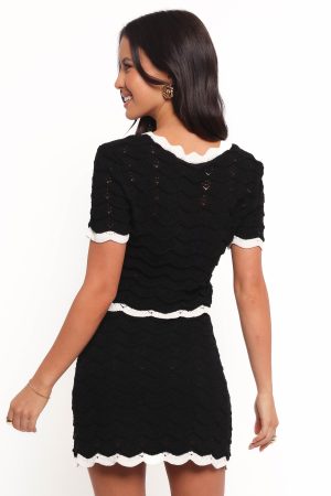 Madalyn Knit Skirt Set – Black