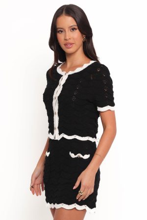 Madalyn Knit Skirt Set – Black