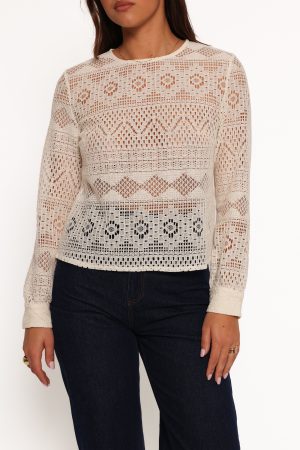 Maddot Long Sleeve Top – Cream