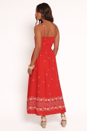 Madi Maxi Dress – Red Floral Bandana