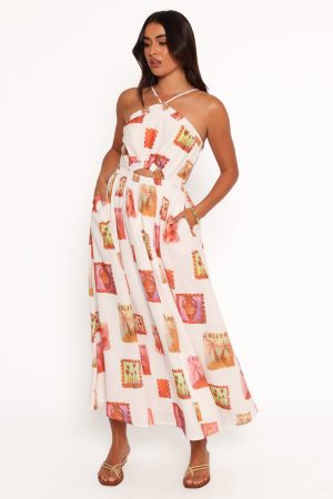 Madi Maxi Dress – White Multi