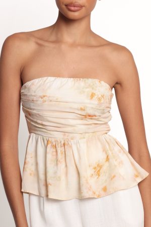 Maia Strapless Top – Floral