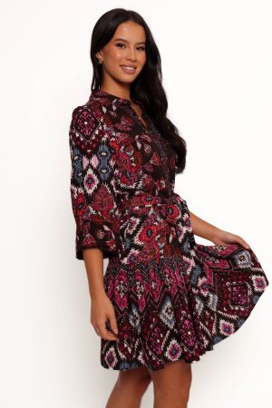 Mandy Long Sleeve Mini Dress – Chocolate Brown