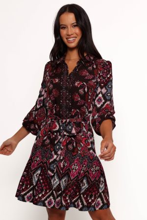 Mandy Long Sleeve Mini Dress – Chocolate Brown