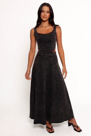 Mara Midi Skirt – Black