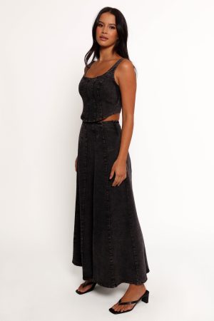 Mara Midi Skirt – Black