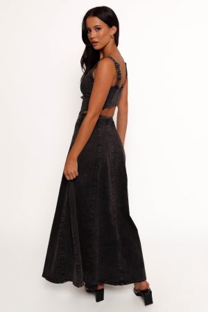 Mara Midi Skirt – Black