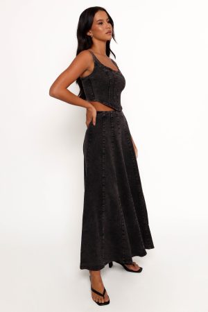 Mara Midi Skirt – Black