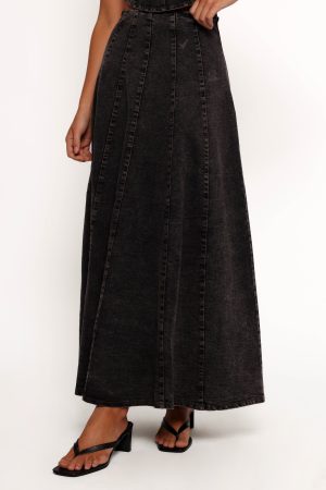 Mara Midi Skirt – Black