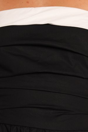 Marais Strapless Midi Dress – Black