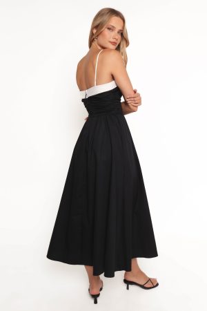 Marais Strapless Midi Dress – Black