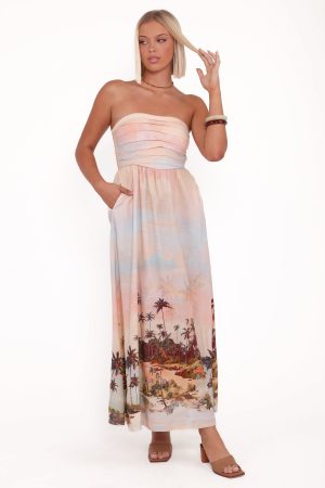 Marcia Midi Dress – Sunset Print