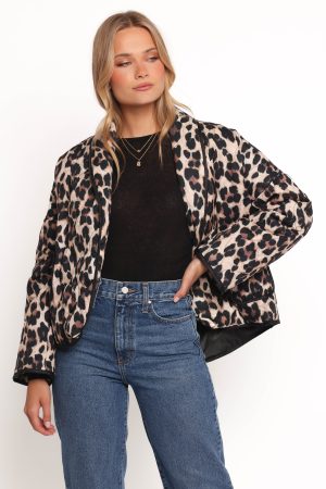 Marcos Leopard Print Quilted Jacket – Leopard