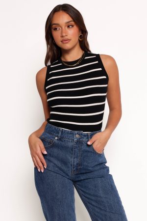 Margot Knit Top – Black Stripe