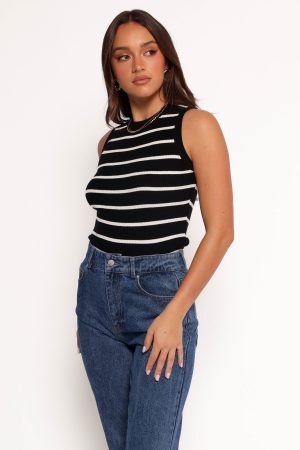 Margot Knit Top – Black Stripe