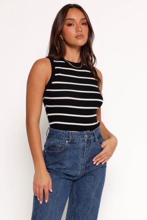 Margot Knit Top – Black Stripe