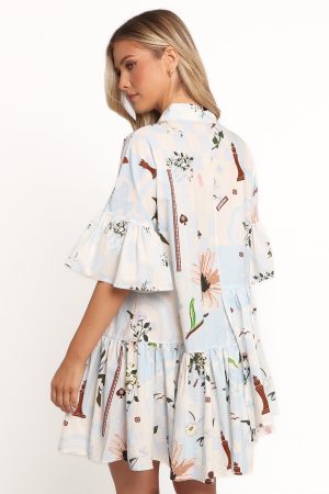 Marguerite Mini Dress – Blue Floral