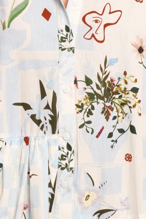 Marguerite Mini Dress – Blue Floral