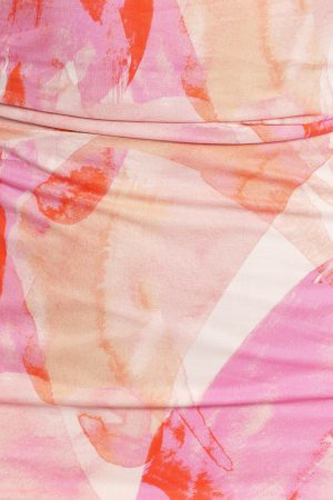 Mariella Off Shoulder Mini Dress – Pink Multi