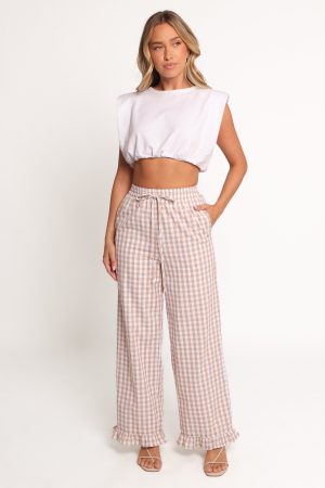 Marina Pant – Beige Gingham