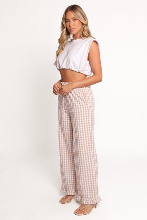 Marina Pant – Beige Gingham