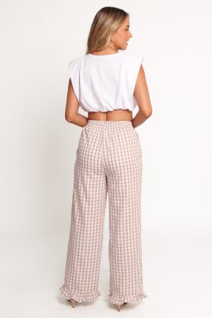 Marina Pant – Beige Gingham
