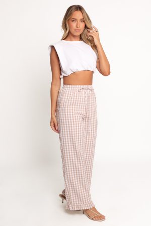 Marina Pant – Beige Gingham