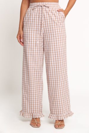 Marina Pant – Beige Gingham
