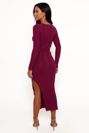 Mattie Long Sleeve Maxi Dress – Plum