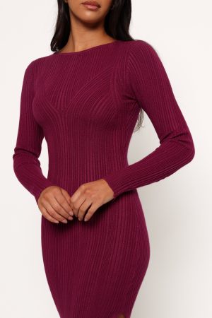 Mattie Long Sleeve Maxi Dress – Plum