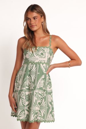 McKinley Mini Dress – Green Floral