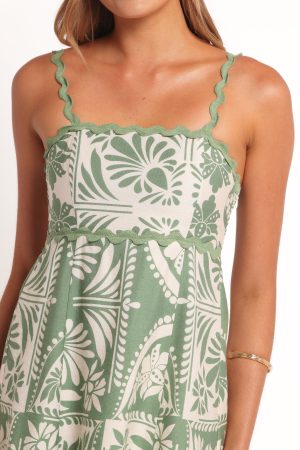 McKinley Mini Dress – Green Floral