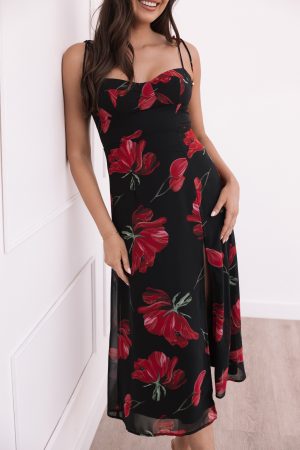 Meg Dress – Black Floral
