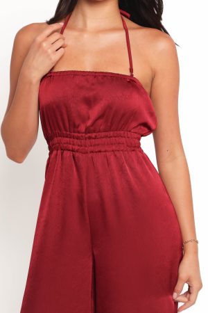 Melanii Jumpsuit – Deep Red