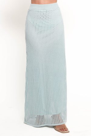 Kinnie Knit Skirt Set – Light Blue