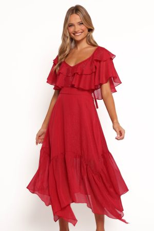 Merida Midi Dress – Red