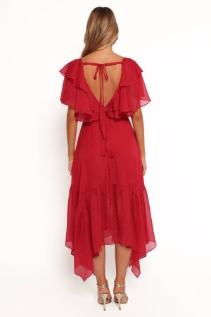 Merida Midi Dress – Red