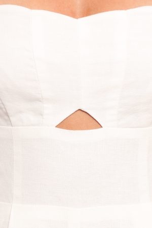 Metra Scalloped Jumpsuit – White