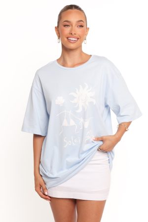 Mia Graphic Tee – Blue Soleil