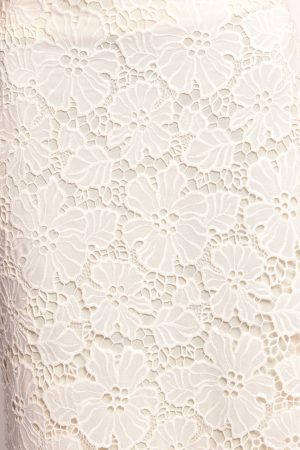 Mika Floral Lace Maxi Skirt – White