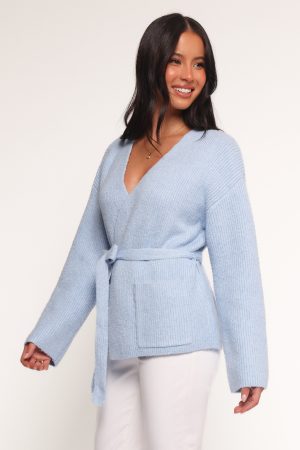 Mika Wrap Cardigan – Blue