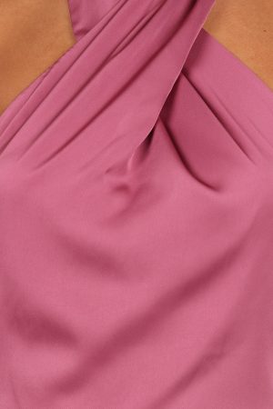 Mila Halterneck Maxi Dress – Dark Rose