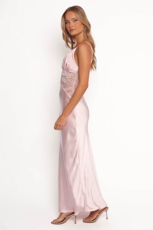 Milla Maxi Lace Dress – Pale Pink