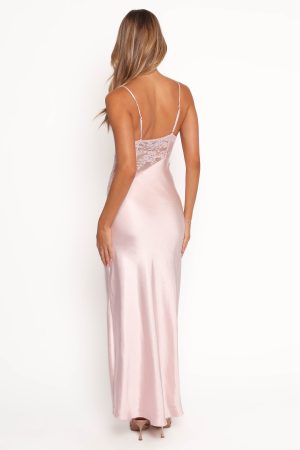 Milla Maxi Lace Dress – Pale Pink