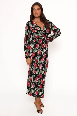 Minelli Pleat Midi Skirt – Black Rose