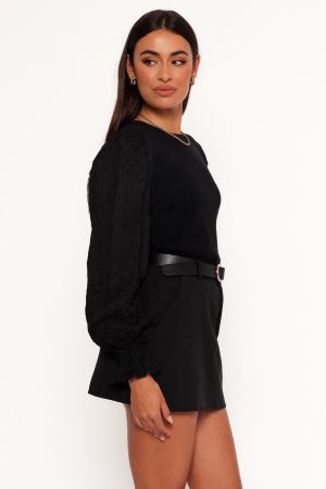Misah Long Sleeve Top – Black